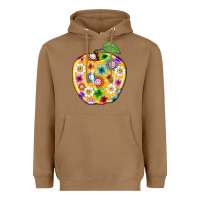 Toasted Coconut colorful flora apple teacher Heavyweight Hoodie - NancyCooperArtShop