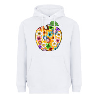 Colorful Flora Apple Teacher Heavyweight Hoodie | Teevron