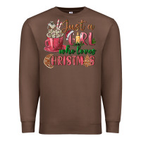 Chestnut Pink Just a girl who loves Christmas Premium Sweatshirt - NancyCooperArtShop
