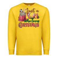 Lemon Pink Just a girl who loves Christmas Premium Sweatshirt - NancyCooperArtShop