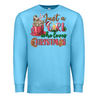Pink Just A Girl Who Loves Christmas Premium Sweatshirt | Teevron