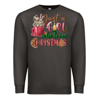 Smoke Pink Just a girl who loves Christmas Premium Sweatshirt - NancyCooperArtShop