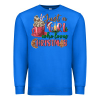 True Royal Pink Just a girl who loves Christmas Premium Sweatshirt - NancyCooperArtShop