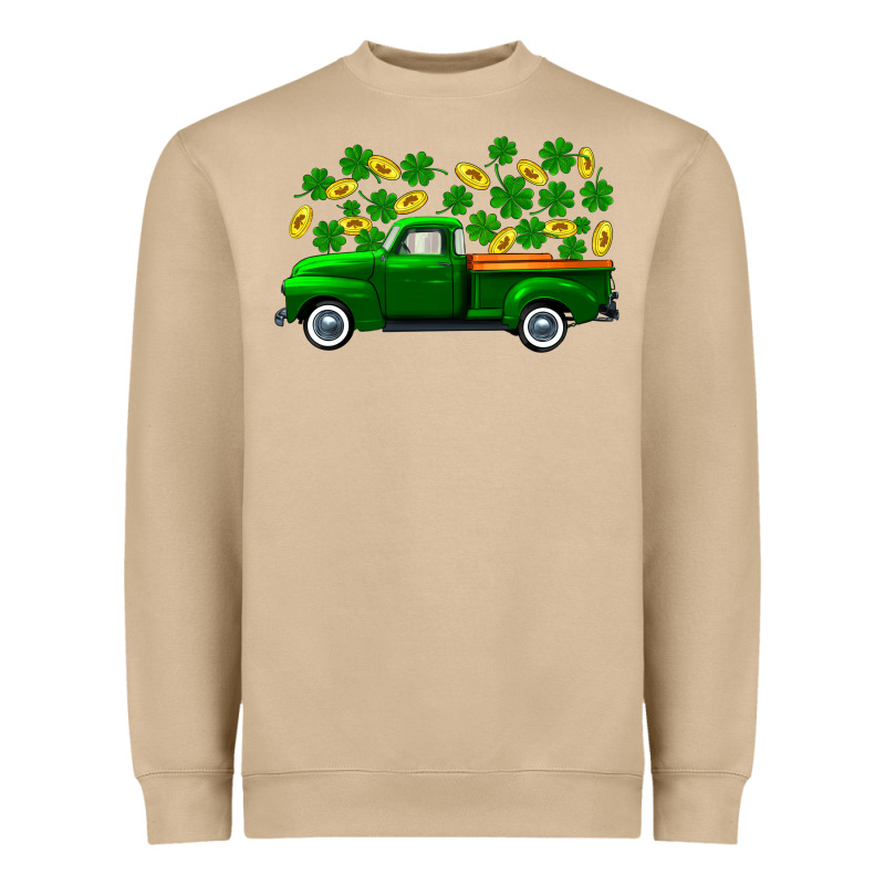 St Patricks Shamrock Gold Truck Heavyweight Sweatshirt by FaDigitalArtStudio | Teevron