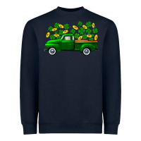 Navy st patricks shamrock gold truck Heavyweight Sweatshirt - FaDigitalArtStudio