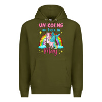 Army Green unicorns are born in may Premium Hoodie - Jasminsmagicworld