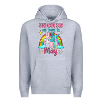 Heather Grey unicorns are born in may Premium Hoodie - Jasminsmagicworld