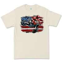 Bone dirt bike american flag Premium Tee - MaliasSmallBusiness