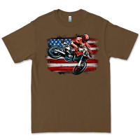 Cacao dirt bike american flag Premium Tee - MaliasSmallBusiness