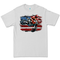 Dirt Bike American Flag Premium Tee | Teevron