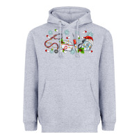 Heather Grey christmas nurse Heavyweight Hoodie - MaliasSmallBusiness