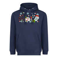Navy christmas nurse Heavyweight Hoodie - MaliasSmallBusiness