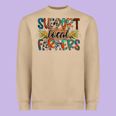 Support Local Farmers Heavyweight Sweatshirt Designed By Racoondesign
