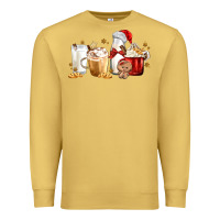 Antique Gold Christmas Milk and Cookie Latte Coffee Cups Premium Sweatshirt - MaliasSmallBusiness