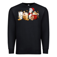 Black Christmas Milk and Cookie Latte Coffee Cups Premium Sweatshirt - MaliasSmallBusiness