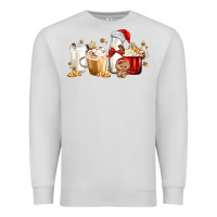 Dove Grey Christmas Milk and Cookie Latte Coffee Cups Premium Sweatshirt - MaliasSmallBusiness