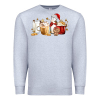 Heather Grey Christmas Milk and Cookie Latte Coffee Cups Premium Sweatshirt - MaliasSmallBusiness