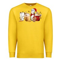 Lemon Christmas Milk and Cookie Latte Coffee Cups Premium Sweatshirt - MaliasSmallBusiness