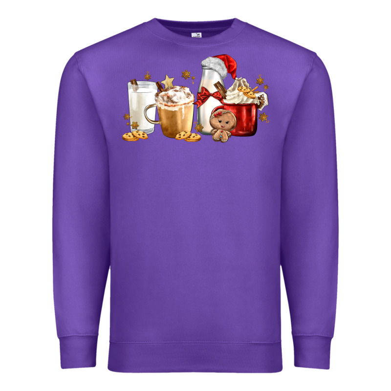 Christmas Milk And Cookie Latte Coffee Cups Premium Sweatshirt by MaliasSmallBusiness | Teevron