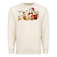 Sandshell Christmas Milk and Cookie Latte Coffee Cups Premium Sweatshirt - MaliasSmallBusiness