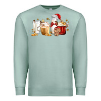 Seafoam Christmas Milk and Cookie Latte Coffee Cups Premium Sweatshirt - MaliasSmallBusiness