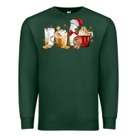 Sports Green Christmas Milk and Cookie Latte Coffee Cups Premium Sweatshirt - MaliasSmallBusiness