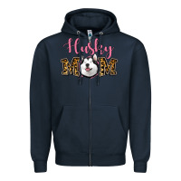 Navy Husky Mom Zipper Hoodie - Jasminsmagicworld