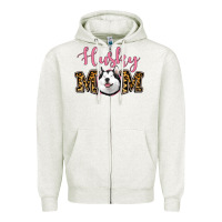 Oatmeal Heather Husky Mom Zipper Hoodie - Jasminsmagicworld