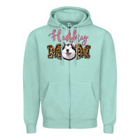 Seafoam Husky Mom Zipper Hoodie - Jasminsmagicworld