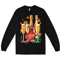 Black new year party champagne Long Sleeve Tee - AdoDesignShop