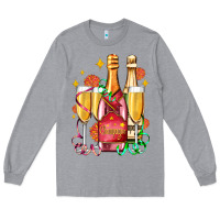 Heather Grey new year party champagne Long Sleeve Tee - AdoDesignShop