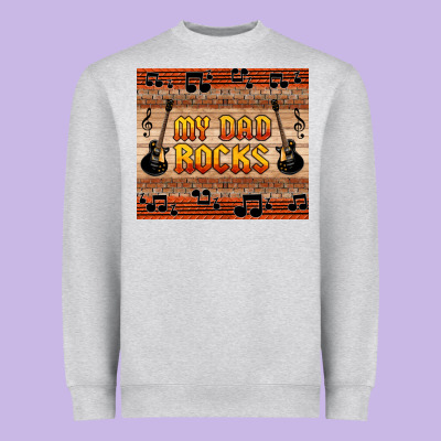 My Dad Rocks Heavyweight Sweatshirt Designed By Hra Design Shop