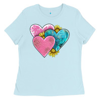 Baby Blue hearts Ladies Tee - AdoDesignShop