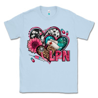 Dusty Blue lpn licensed practical nurse hearts Classic Tee - Jasminsmagicworld