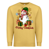 Antique Gold Snowman Merry Christmas Premium Sweatshirt - NancyCooperArtShop