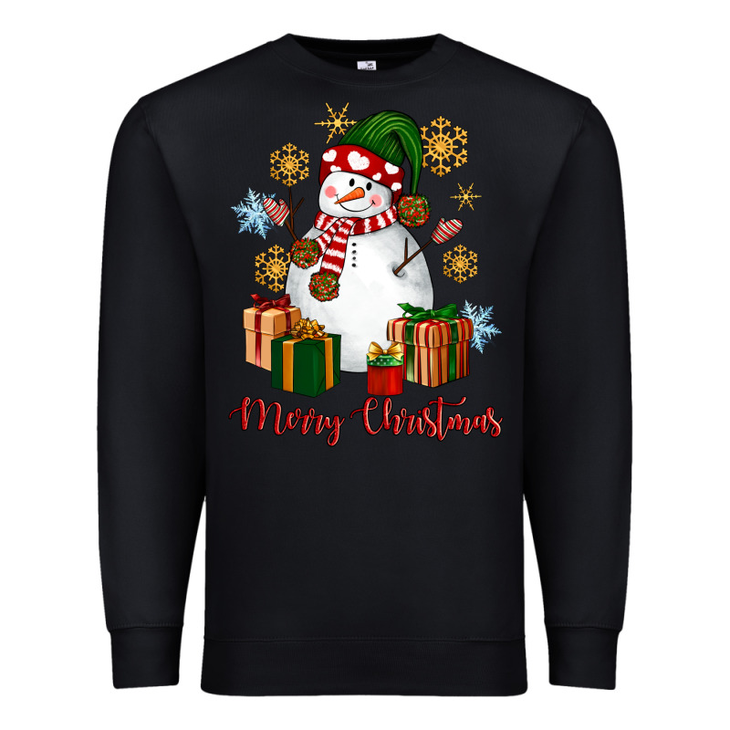 Snowman Merry Christmas Premium Sweatshirt by NancyCooperArtShop | Teevron