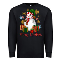 Black Snowman Merry Christmas Premium Sweatshirt - NancyCooperArtShop