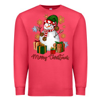 Cardinal Snowman Merry Christmas Premium Sweatshirt - NancyCooperArtShop