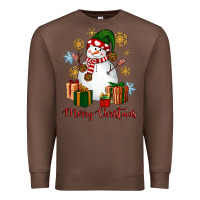 Chestnut Snowman Merry Christmas Premium Sweatshirt - NancyCooperArtShop