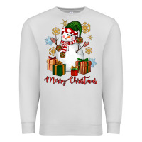 Dove Grey Snowman Merry Christmas Premium Sweatshirt - NancyCooperArtShop