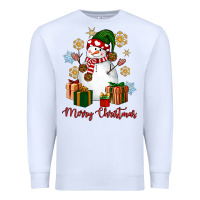 White Snowman Merry Christmas Premium Sweatshirt - NancyCooperArtShop