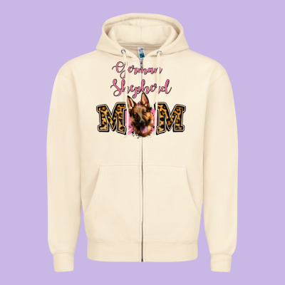 German Shepherd Mom Zipper Hoodie Designed By Jasminsmagicworld