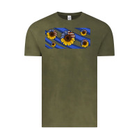 Vintage Olive american flag sunflowers 16oz libbey cup Vintage Tee - HRA Design Shop
