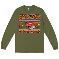 Army Green truck sunflower leopard Long Sleeve Tee - AdoDesignShop