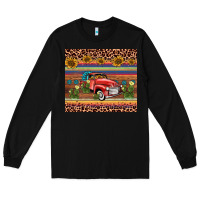 Black truck sunflower leopard Long Sleeve Tee - AdoDesignShop