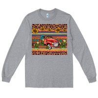 Heather Grey truck sunflower leopard Long Sleeve Tee - AdoDesignShop