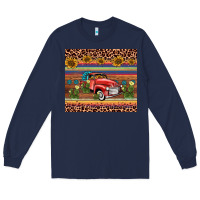 Navy truck sunflower leopard Long Sleeve Tee - AdoDesignShop