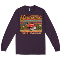 Plum truck sunflower leopard Long Sleeve Tee - AdoDesignShop
