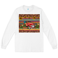 White truck sunflower leopard Long Sleeve Tee - AdoDesignShop