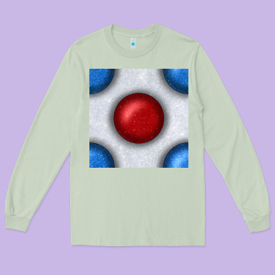 Glitter 4th Of July Seamless Pattern Long Sleeve Tee Designed By Bundleandbundleshop